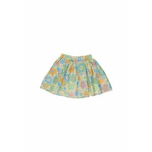 Fusta cu imprimeu floral - Amelia - Verde cu flori multicolore - pentru fetite imagine