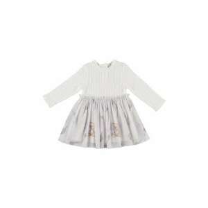 Rochie tricotata cu fusta din tull - Cute Bear - Ecru - pentru fetite imagine