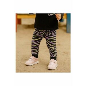 Pantaloni sport - Zebra - Negru si Mov - pentru fetite imagine