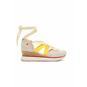 Pantofi cu talpa wedge si insertii din piele intoarsa imagine