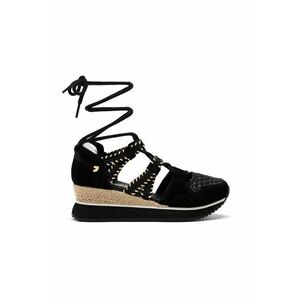 Sandale din piele intoarsa cu talpa demi-wedge imagine