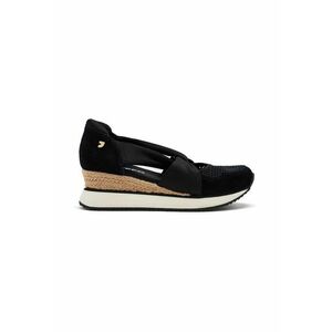 Pantofi cu talpa wedge si insertii din piele intoarsa imagine