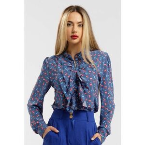 Camasa cu aplicatii cu volane si model imagine