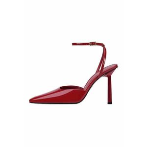 Pantofi slingback din piele lacuita cu toc imagine