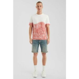 Tricou cu model tie-dye si decolteu la baza gatului imagine