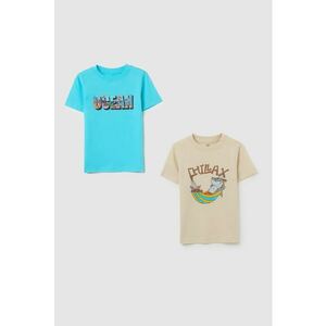 Set de tricou de bumbac cu model grafic - 2 piese imagine