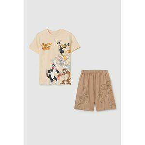 Pijama din bumbac cu imprimeu desene animate imagine