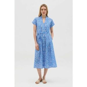 Rochie cu model floral si buzunare laterale imagine