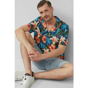 Camasa cu maneci scurte si model tropical imagine