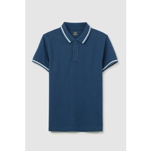 Tricou polo cu benzi inguste contrastante imagine