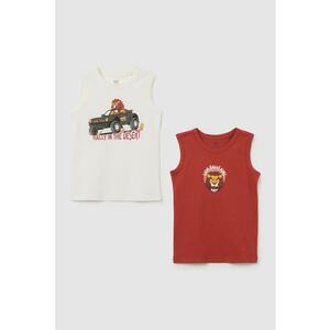 Set de top-uri din bumbac cu imprimeu - 2 piese imagine