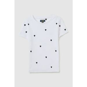 Tricou din amestec de bumbac cu imprimeu si decolteu rotund imagine