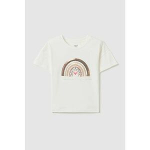 Tricou cu strasuri si detaliu brodat imagine