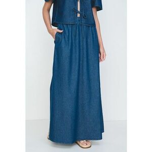 Fusta maxi de denim cu slit lateral Tenim imagine