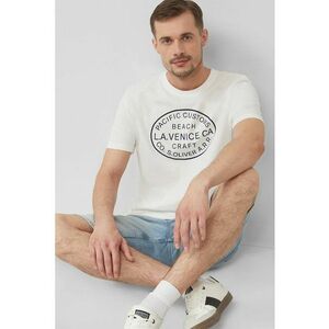 Tricou cu decolteu la baza gatului si imprimeu text imagine