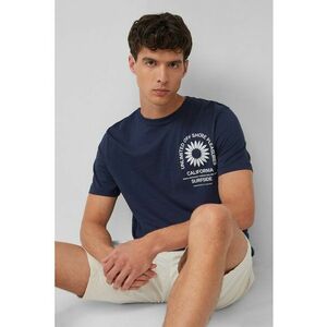Tricou cu decolteu la baza gatului si imprimeu text imagine