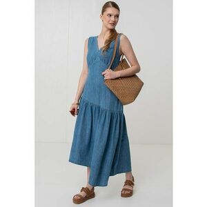Rochie midi asimetrica de denim imagine