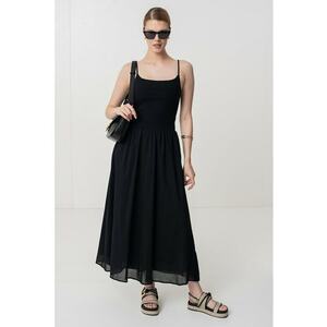 Rochie maxi evazata cu bretele inguste ajustabile imagine