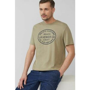 Tricou cu decolteu la baza gatului si imprimeu text imagine
