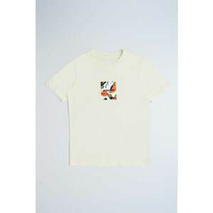 Tricou de bumbac cu imprimeu grafic si logo imagine