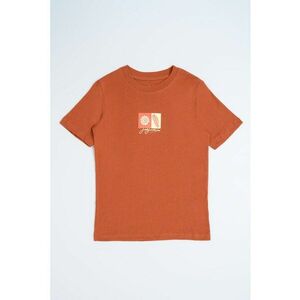 Tricou de bumbac cu imprimeu grafic discret imagine