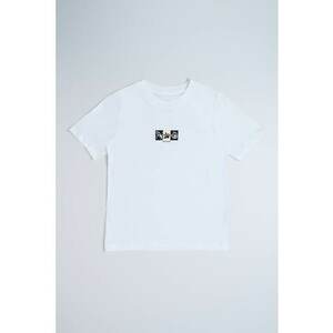 Tricou de bumbac cu imprimeu grafic discret imagine