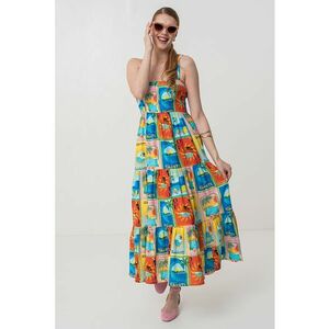 Rochie midi evazata cu model imagine