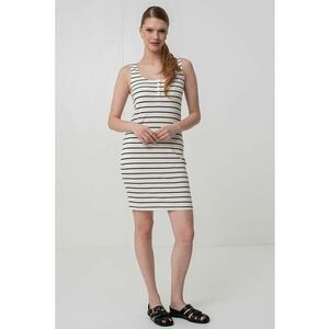 Rochie in dungi cu fenta scurta cu nasturi Vela imagine