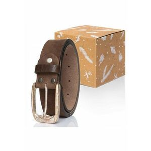 Curea Din Piele - Sopo-Mus124 - 100% Piele Naturala - Latime: 35 mm - Culoare: Maro - 85 cm - Maro imagine