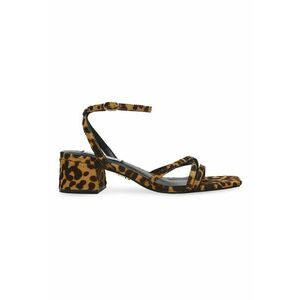 Sandale cu toc masiv si model animal print imagine