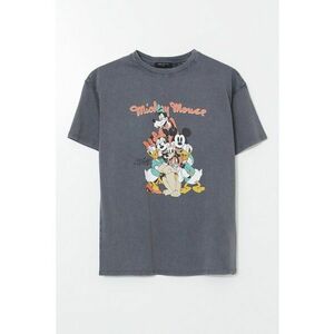 Tricou cu decolteu la baza gatului si imprimeu cu desene animate imagine