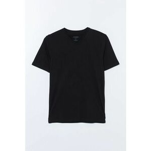 Tricou de bumbac cu decolteu in V imagine