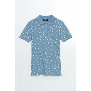 Tricou polo cu model floral imagine