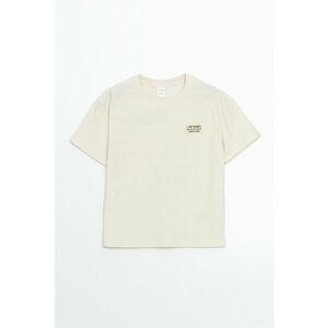 Tricou de bumbac cu decolteu la baza gatului imagine