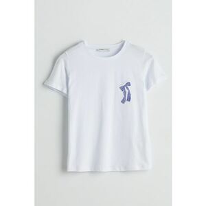 Tricou de bumbac cu decolteu la baza gatului imagine