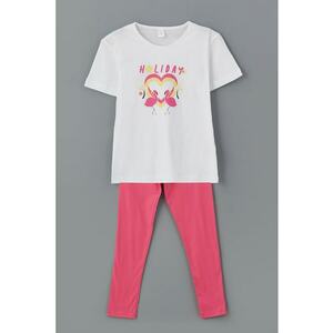 Set de colanti cu talie elastica si tricou - 2 piese imagine