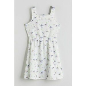 Rochie fara maneci cu model floral si decolteu patrat imagine