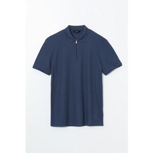 Tricou polo cu fenta cu fermoar imagine