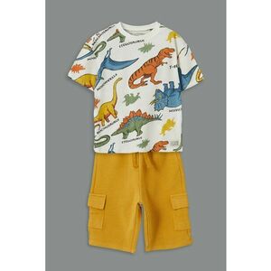 Set de tricou din bumbac si pantaloni scurti cu imprimeu - 2 Piese imagine
