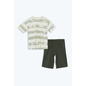 Pijama cu tricou de bumbac cu imprimeu si pantaloni scurti imagine