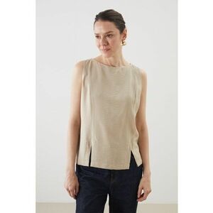Top slim fit cu slituri imagine