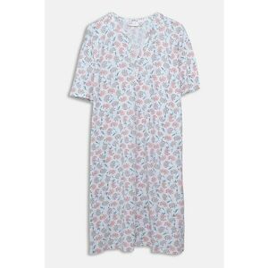 Camasa de noapte cu maneci scurte - model floral si decolteu la baza gatului imagine