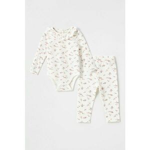 Set de body din amestec de bumbac cu imprimeu si pantaloni - 2 piese imagine