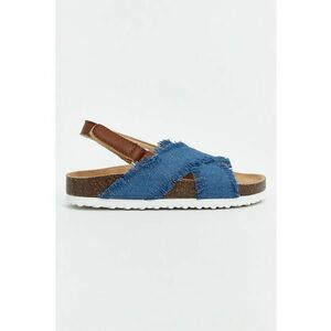 Sandale din denim cu talpa plata si velcro imagine