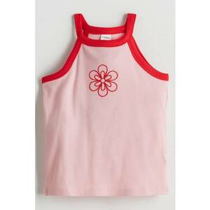 Top striat cu broderie florala imagine