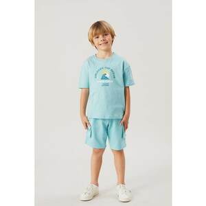 Tricou de bumbac cu imprimeu contrastant imagine
