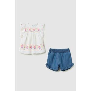 Set de bluza si pantaloni scurti din denim - 2 piese imagine
