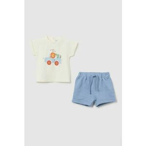 Set de tricou cu capse pe partea din spate si pantaloni scurti cu snur de ajustare - 2 piese imagine