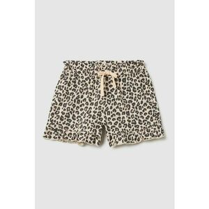 Pantaloni scurti cu animal print si snur de ajustare in talie imagine