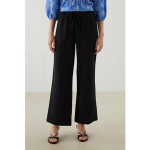 Pantaloni crop cu croiala ampla si talie ajustabila imagine